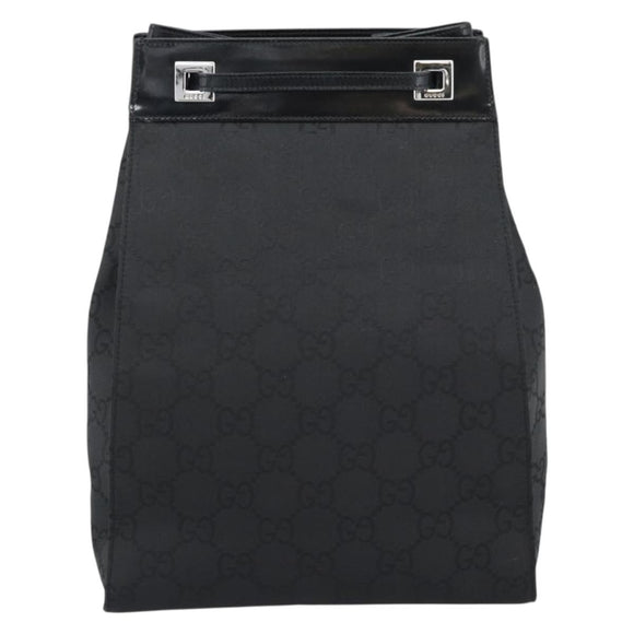 GUCCI GG Canvas Shoulder Bag Nylon Black Silver Auth ep15554