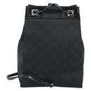 GUCCI GG Canvas Shoulder Bag Nylon Black Silver Auth ep15554-3