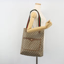 GUCCI GG Supreme Web Sherry Line Tote Bag PVC Beige 89 02 003 Auth ep15556-22