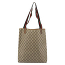 GUCCI GG Supreme Web Sherry Line Tote Bag PVC Beige 89 02 003 Auth ep15556-2