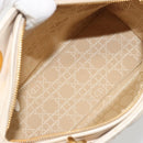 Christian Dior Lady Dior Canage Hand Bag Lamb Skin 2way White Gold Auth ep15557A-11