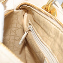 Christian Dior Lady Dior Canage Hand Bag Lamb Skin 2way White Gold Auth ep15557A-24