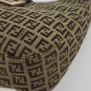 FENDI Zucchino Canvas Hand Bag Beige Gold Auth ep15560-9