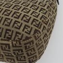 FENDI Zucchino Canvas Hand Bag Beige Gold Auth ep15560-15