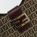 FENDI Zucchino Canvas Hand Bag Beige Gold Auth ep15560-18