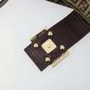 FENDI Zucchino Canvas Hand Bag Beige Gold Auth ep15560-10