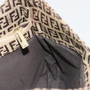 FENDI Zucchino Canvas Hand Bag Beige Gold Auth ep15560-21