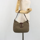 FENDI Zucchino Canvas Hand Bag Beige Gold Auth ep15560-25