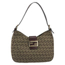 FENDI Zucchino Canvas Hand Bag Beige Gold Auth ep15560-13