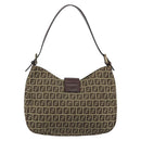 FENDI Zucchino Canvas Hand Bag Beige Gold Auth ep15560-2