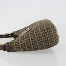 FENDI Zucchino Canvas Hand Bag Beige Gold Auth ep15560-4