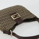 FENDI Zucchino Canvas Hand Bag Beige Gold Auth ep15560-6