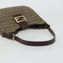 FENDI Zucchino Canvas Hand Bag Beige Gold Auth ep15560-7