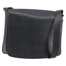 BURBERRY Shoulder Bag Leather Silver Black Auth ep15563-1