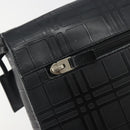 BURBERRY Shoulder Bag Leather Silver Black Auth ep15563-17