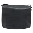 BURBERRY Shoulder Bag Leather Silver Black Auth ep15563-13