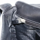 BURBERRY Shoulder Bag Leather Silver Black Auth ep15563-21