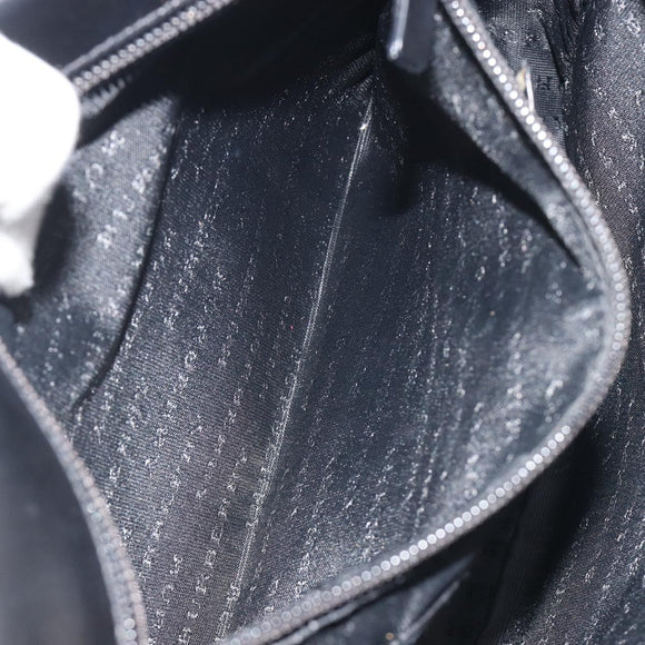 BURBERRY Shoulder Bag Leather Silver Black Auth ep15563
