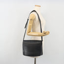 BURBERRY Shoulder Bag Leather Silver Black Auth ep15563-24