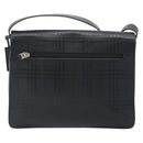 BURBERRY Shoulder Bag Leather Silver Black Auth ep15563-2