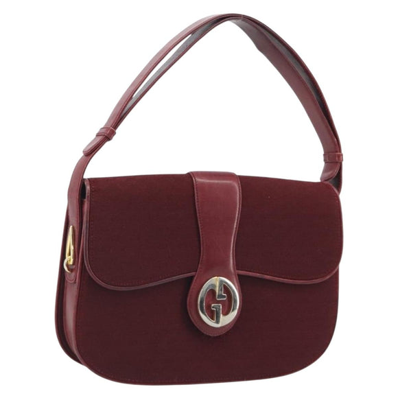 GUCCI Micro GG Supreme Shoulder Bag Red Gold Auth ep15564