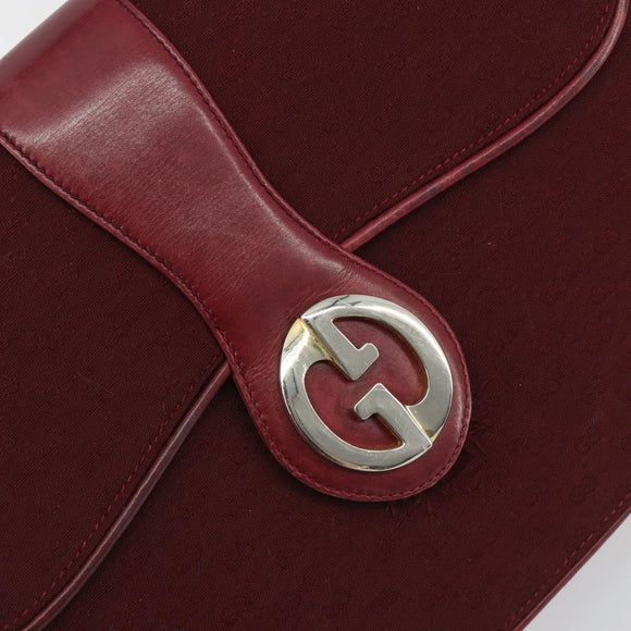 GUCCI Micro GG Supreme Shoulder Bag Red Gold Auth ep15564