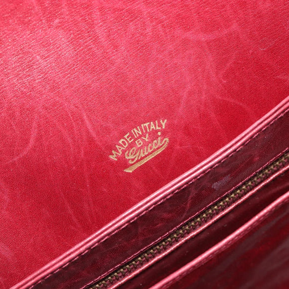 GUCCI Micro GG Supreme Shoulder Bag Red Gold Auth ep15564