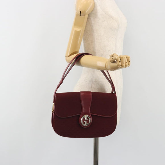 GUCCI Micro GG Supreme Shoulder Bag Red Gold Auth ep15564