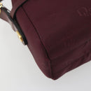 Christian Dior Honeycomb Canvas Shoulder Bag Bordeaux Gold Auth ep15565-14