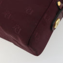 Christian Dior Honeycomb Canvas Shoulder Bag Bordeaux Gold Auth ep15565-15
