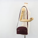 Christian Dior Honeycomb Canvas Shoulder Bag Bordeaux Gold Auth ep15565-21