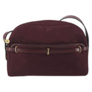 Christian Dior Honeycomb Canvas Shoulder Bag Bordeaux Gold Auth ep15565-13