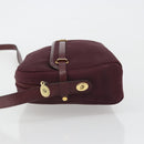 Christian Dior Honeycomb Canvas Shoulder Bag Bordeaux Gold Auth ep15565-4