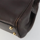 GUCCI Hand Bag Leather Brown Gold Auth ep15568-10