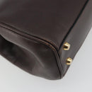 GUCCI Hand Bag Leather Brown Gold Auth ep15568-11