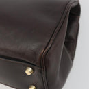 GUCCI Hand Bag Leather Brown Gold Auth ep15568-12