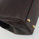 GUCCI Hand Bag Leather Brown Gold Auth ep15568-13