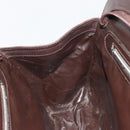 GUCCI Hand Bag Leather Brown Gold Auth ep15568-19