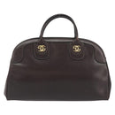 GUCCI Hand Bag Leather Brown Gold Auth ep15568-2