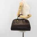 GUCCI Hand Bag Leather Brown Gold Auth ep15568-23