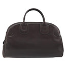 GUCCI Hand Bag Leather Brown Gold Auth ep15568-3