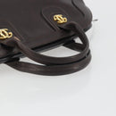 GUCCI Hand Bag Leather Brown Gold Auth ep15568-7