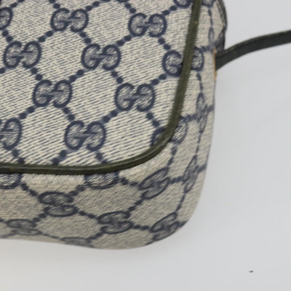 GUCCI Sherry Line GG Supreme Shoulder Bag PVC Navy Gold Auth ep15570A