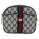 GUCCI Sherry Line GG Supreme Shoulder Bag PVC Navy Gold Auth ep15570A-2