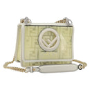 FENDI Zucca Canvas Chain Shoulder Bag Vinyl Clear Gold Auth ep15572-1