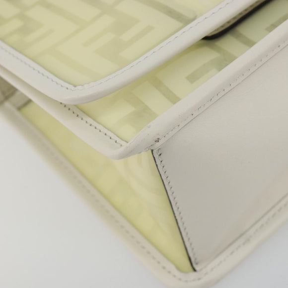 FENDI Zucca Canvas Chain Shoulder Bag Vinyl Clear Gold Auth ep15572