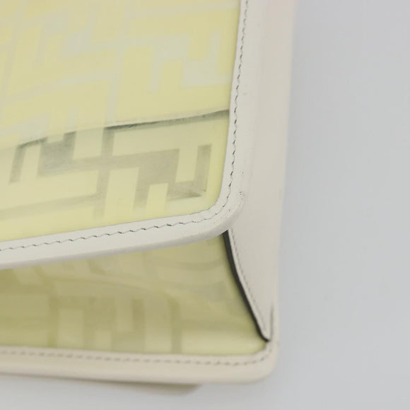 FENDI Zucca Canvas Chain Shoulder Bag Vinyl Clear Gold Auth ep15572