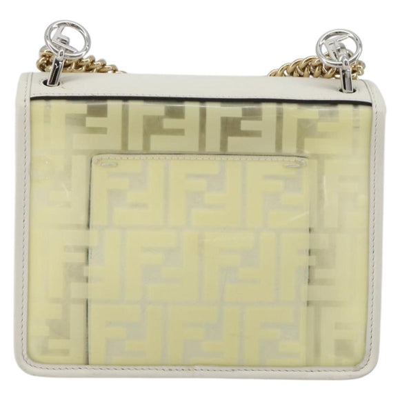FENDI Zucca Canvas Chain Shoulder Bag Vinyl Clear Gold Auth ep15572