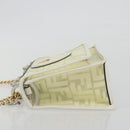 FENDI Zucca Canvas Chain Shoulder Bag Vinyl Clear Gold Auth ep15572-5