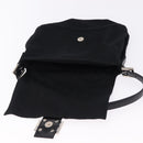 FENDI Mamma Baguette Shoulder Bag Cotton jersey Black Silver Auth ep15575-19